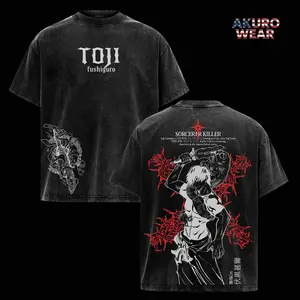 Toji Fushiguro Vintage Tee – Jujutsu Kaisen Oversized Anime Streetwear, Sorcerer Killer Graphic Shirt, Gift for Anime Fans