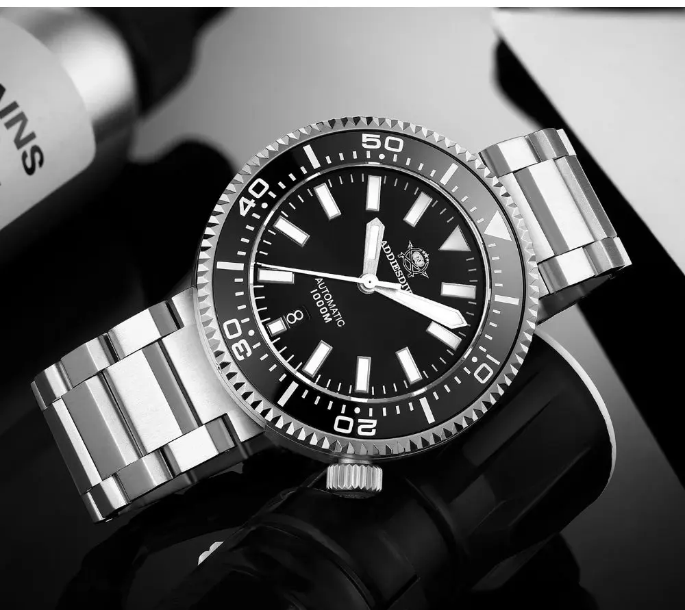 Men's Automatic Dive Watch, Stainless Steel with Luminous Ceramic Bezel - 1000M Waterproof Analog Watch with Sapphire Crystal, Automatic Watches