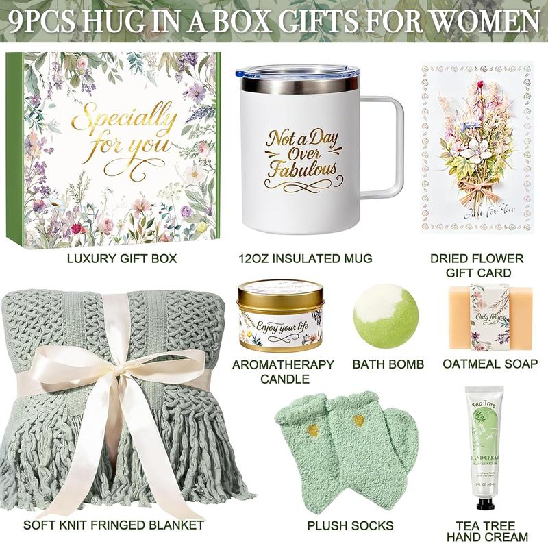 Valentines Day Gifts for Her Mom Wife Girlfriend – Birthday Gifts for Women Spa Care Package | Get Well Soon Gift Basket, Thinking of You Sympathy Gift Box for Friend, Sister, Grandma