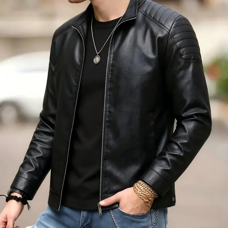 【OLD UNIQLO】00s Seep Lether Jacket y2k leather jacket uniqlo - TikTok Shop