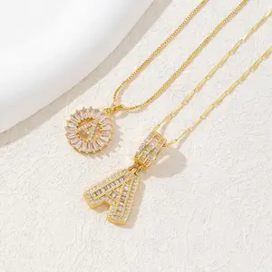 Jewelry 2 Pack Initial Letter Pendant Necklaces 14K Gold Plated Alphabet Necklaces with Adjustable 17''-19'' Chain for Women Valentine's Day Jewelry Set