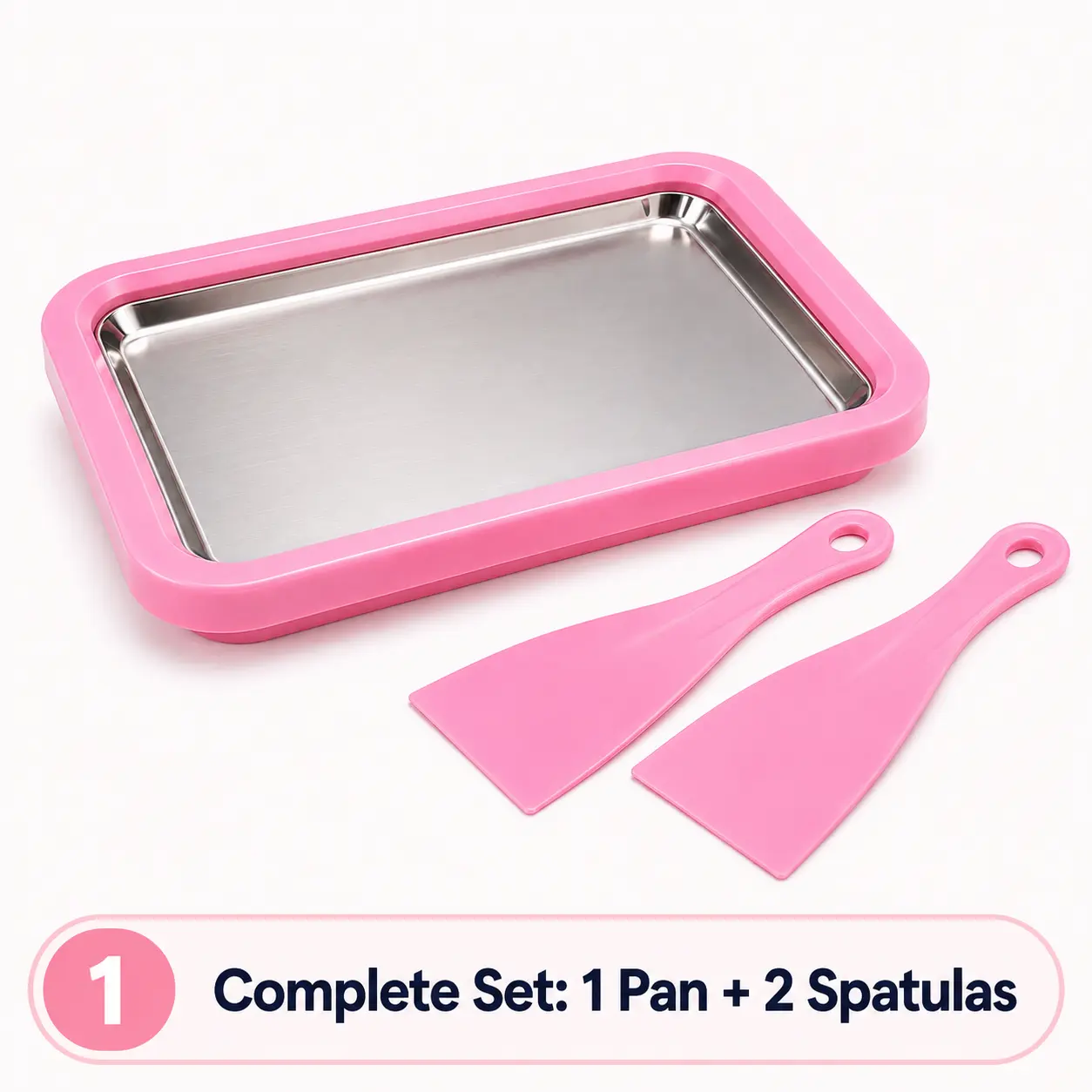 UOYGAO No-Power Portable Ice Stir-Fry Maker - Healthy Homemade Ice Cream Mould, Rolled Treat Plate, Gelato Pan, Slushy DIY Kit, Ingredient Control, Freeze for 8-12 Hours, No Power Outlets or Compressors, Ideal for Parent-Child Living Room Activities