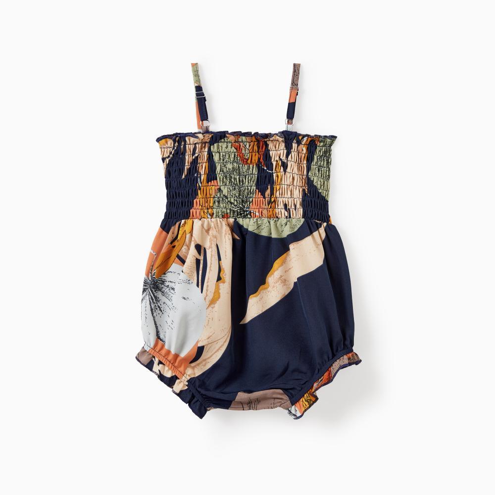 PatPat Family Matching Tropical Floral Print Smocked Top Strap Wide-Leg Jumpsuits for Mommy and Me PatPat Family Matching Tropical Floral Print Smocked Top Strap Wide-Leg Jumpsuits for Mommy and Me