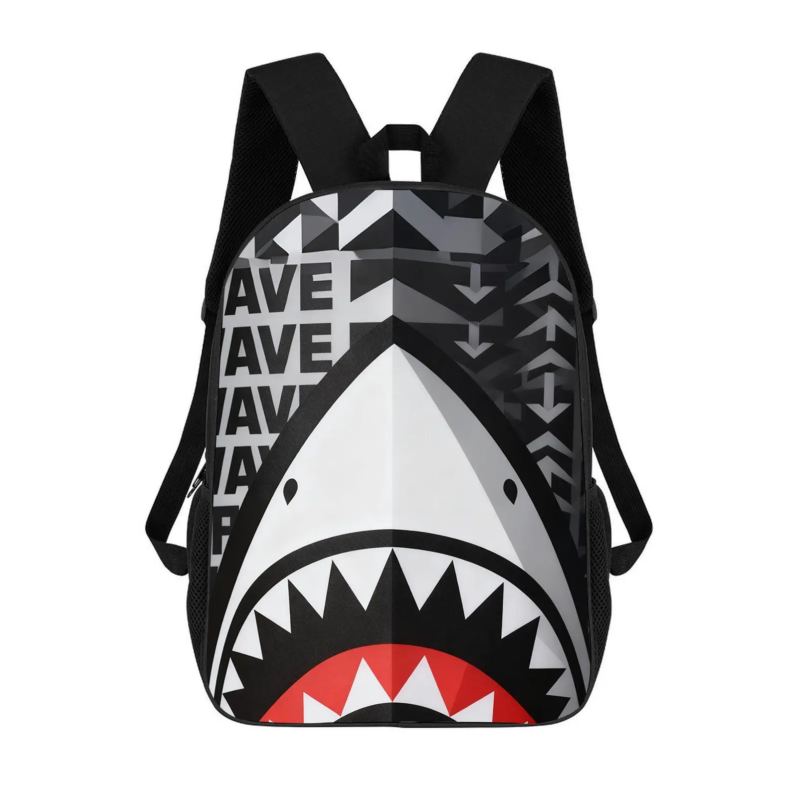 Fashionable Shark Pattern Backpack, Casual Large Capacity Backpack for Men, Business Style Travel Backpack for Daily Use, Casual Daypack