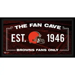 Cleveland Browns Framed 10" x 20" Fan Cave Collage
