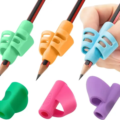 Pencil Grips for Kids Handwriting - 6-Pack Assorted Early Childhood Education Supplies for 2-4 Years Beginners, Children’s Learning at Home Correct Pen Holding Technique Tools