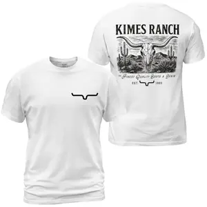 Kimes Ranch Longhorn Skull T-Shirt, The Finest Quality Boots & Denim Desert Graphic Tee, Kimes Ranch Est 1993 Western Cowboy Patriotic Shirt, Casual Daily Wear Tee For Men & Women, Apparel Made In The USA