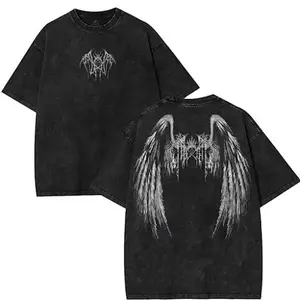 Black Knight Wings Collection Testo di Take Me Back To Eden Sleep Token Double Printed  Washed Tee Acid Washed Lightweight Cotton TShirt sleep token merch men gifts Fabric Menswear outdoorfun