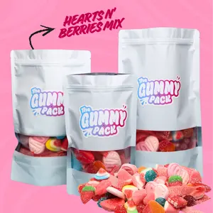 Hearts N' Berries Variety Gummy Mix– Sour & Sweet Candy Snack! – 1/2 lb, 1 lb, 2 lb, & 3 lb – Swedish Hearts, Smoochers, & Gum Drops – Delicious Treats - Quality Ingredients & Freshness Guaranteed