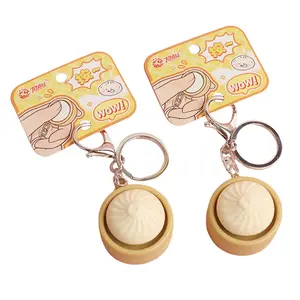 2 Packaging Dumplings Press Fidget Toy Keychain - Portable Stress Relief Sensory Toy for Teens and Adults, Anxiety Relief for Office, School, Commute (4x4cm)