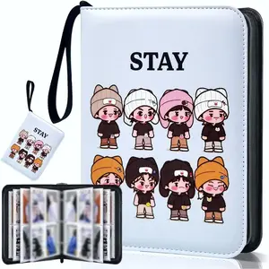 Cute Trading Photocard Binder, STAY Photo Album Cartoon Card Holder Book Storage 400 Cards with Sleeves for Lomo Cards Gift - Boys & Girls, idol Photo Protect (Blue)