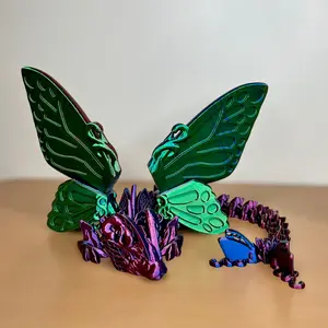 3D Printed Articulated Butterfly Dragon, Cinderwing3D, Rainbow colors available Decor Lover