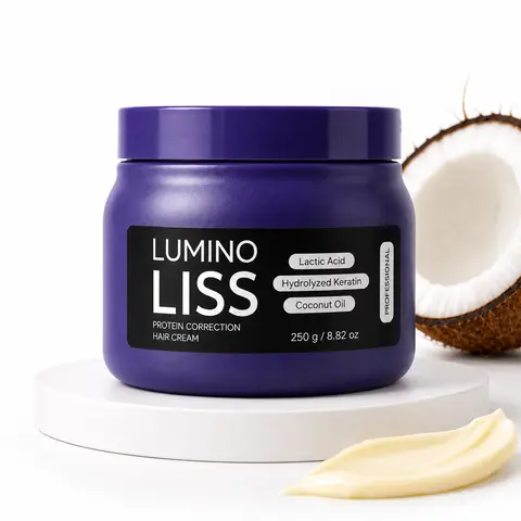 Keratin Hair Straightening Cream Instant Smoothing Anti-Frizz Treatment for Hair Scalp - Formaldehyde-Free, Cream Form Home Salon Kit for Silky Shiny Straight Radiant Locks, Professional Haircare