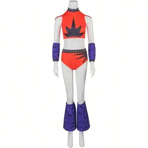 Roxy Wolf Adult Outfit Sexy Crop Top Shirt Shorts Suit Scary Nightmare Halloween Costumes