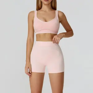 Yoga sportswear set, women's fitness and tennis wear tight two-piece set