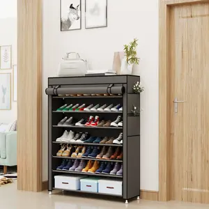 UDEAR 8-Tier Shoe Rack Organiser with 7 Grids and DustCover,Large Storage Shelf