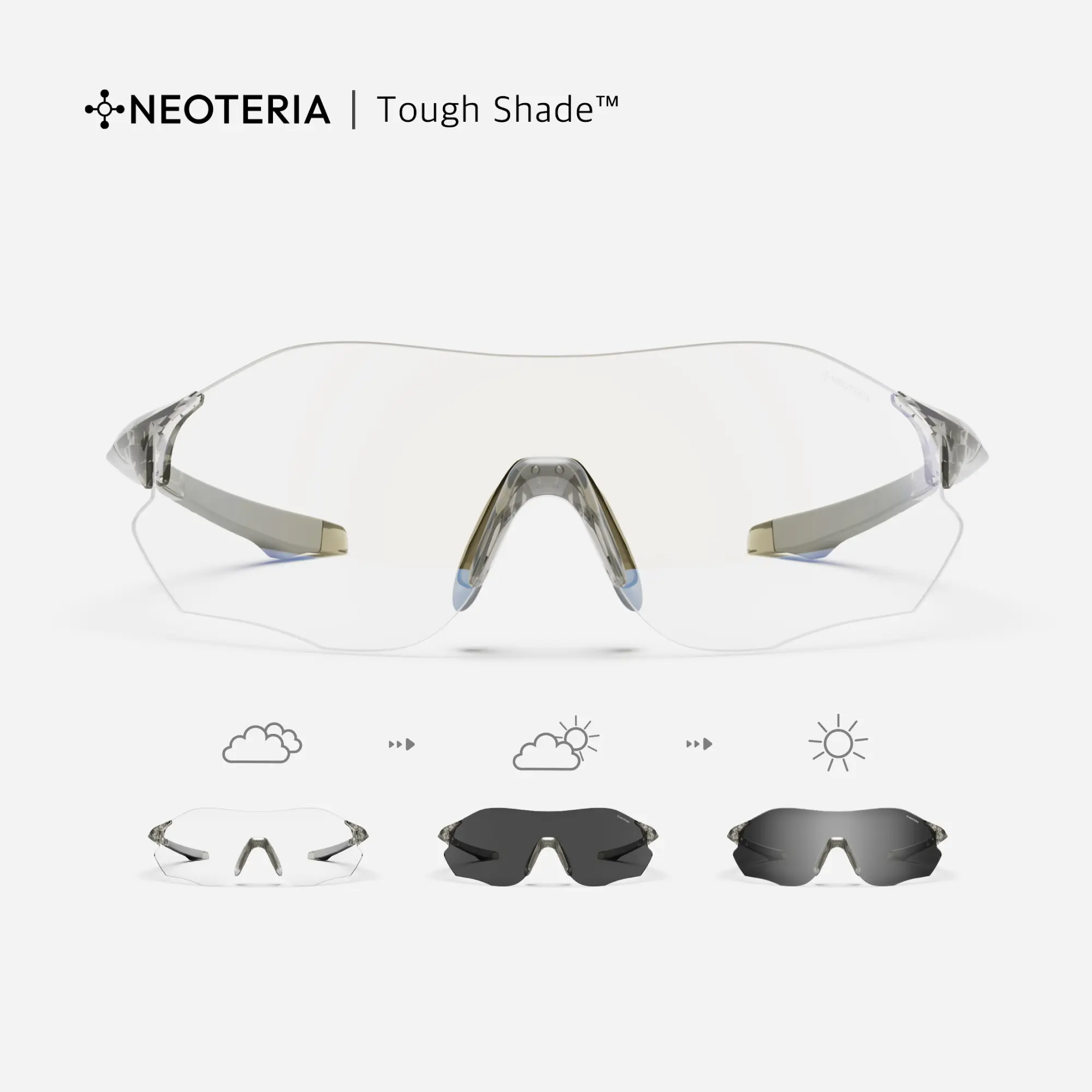 Neoteria VITANO Unisex Photochromic Sports Sunglasses -UV400 Protection, Blue Light Blocking, Zero Bounce,   Wind Resistant for Running, Cycling & Outdoor Activities