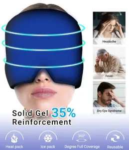 Sleep eye mask migraine headache relief cap strap-free design gelpack for lashes compression wrap sleeping