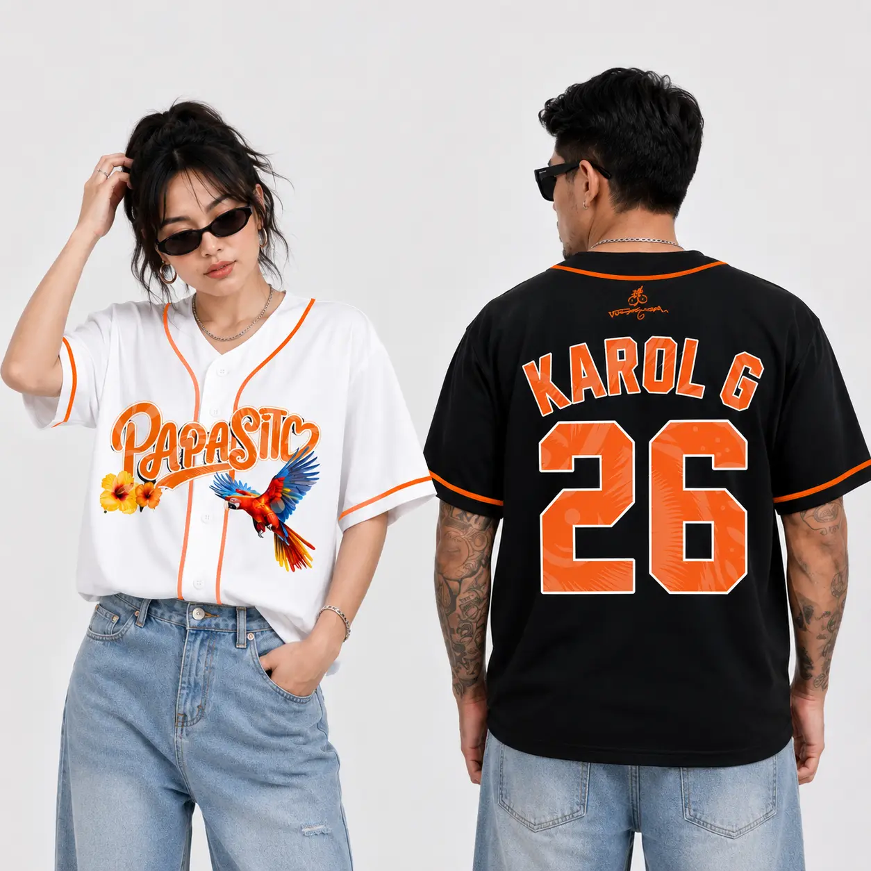 Unisex Tropical Parrot Baseball Jersey Shirt, Retro Graphic Button Up Tee, Summer Concert Outfit