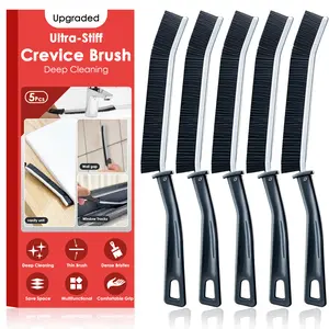 Upgraded Ultra-Stiff Crevice Cleaning Brush 5Pcs Ultra-Stiff Multifunctional Gap Cleaner for Window Bathroom Grout & Toilet Kitchen Cleaning Tools Interior Lightweight ,home essentials
