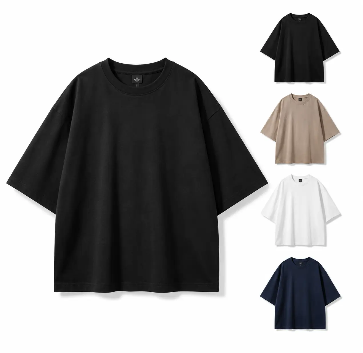 Men's Oversized Heavyweight T-Shirt 300 GSM 100% Cotton Drop Shoulder Unisex Casual Streetwear Tee