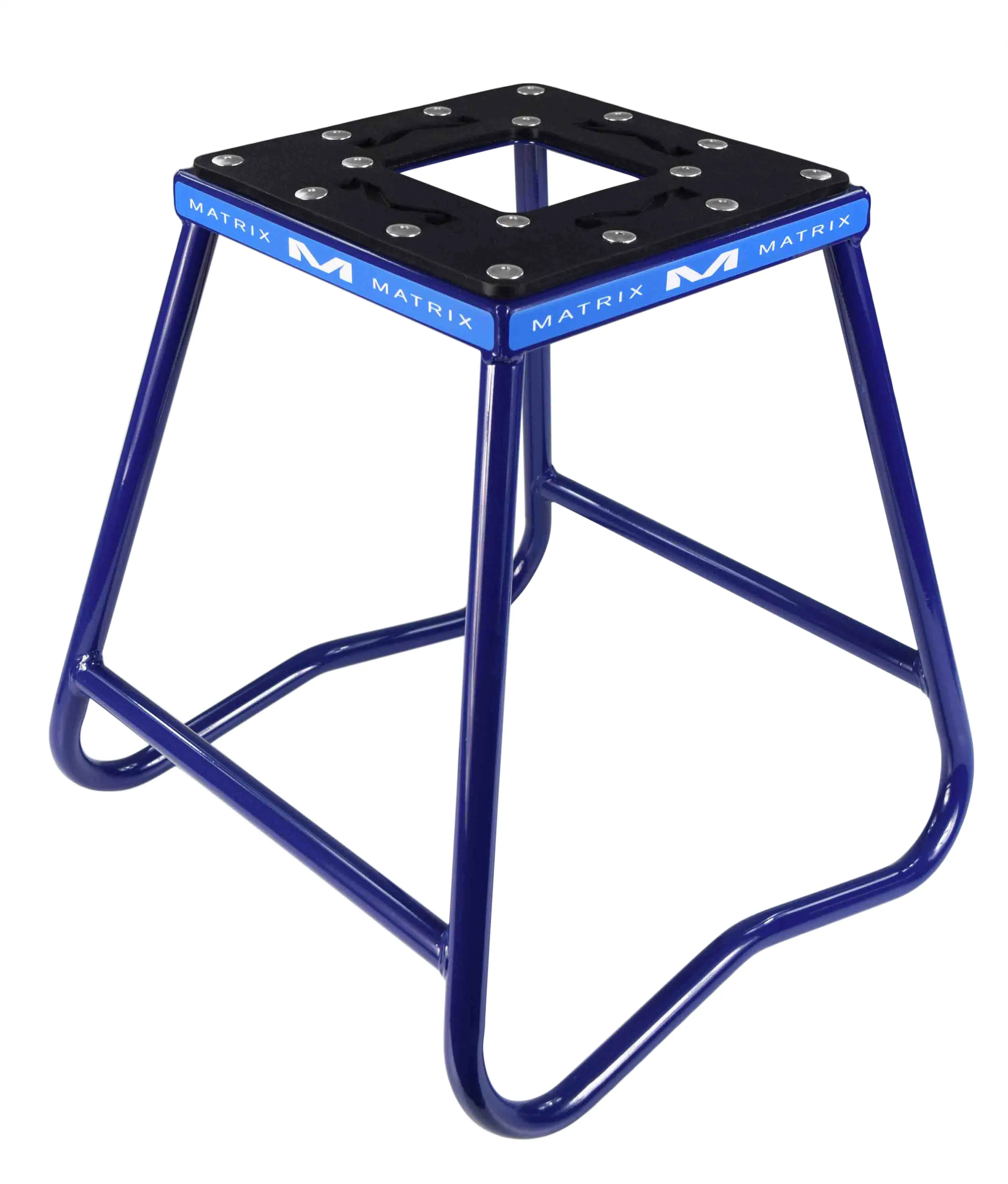 Matrix Concepts C1 Sturdy Steel Construction Bike Support Stand - 10" x 10" Top Platform, TIG Welding Aircraft TIG Weld, Anti-Rock Design, Powder Coated Scratch-Resistant Finish, Durability for Dirt Racing Bikes (Blue), Bicycle Stand Accessory