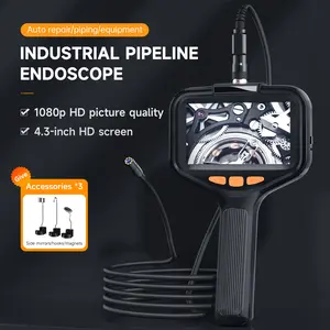 Single&Dual Industrial Endoscope Camera 4.3'' Screen HD1080P 8MM Lens 2-100M Handheld Pipe Sewer Inspection Borescope Waterproof