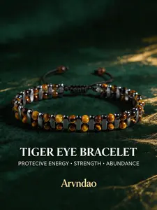 Seamless Power: Amplified Double Row Tiger's Eye & Hematite Continuous Loop