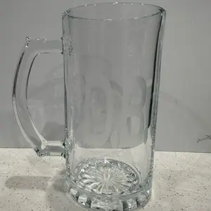 Custom Etched Glass - Clear Glass Mug with Unique Etching Design Drinkware