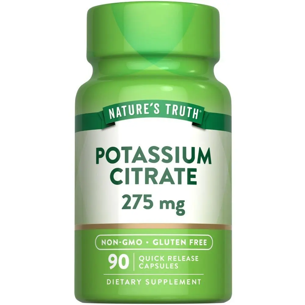 Nature's Truth Potassium Citrate 275 mg - 90 Quick Release Capsules - Non-GMO & Gluten Free Nature's Truth Potassium Citrate 275 mg - 90 Quick Release Capsules - Non-GMO & Gluten Free