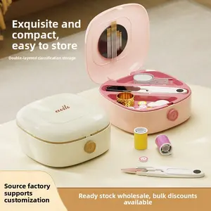 64 Pcs Sewing Kit - Magnetic Needles & Thread Set Portable Travel DIY Crafting Box for Adults with 16 Rolls of Thread 20 Needles & 1 Scissors
