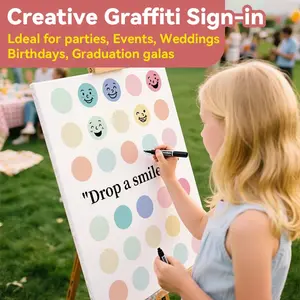 Fingerprint Tree Canvas Art for Weddings and Parties, Unique Guestbook Alternative, Framed Wall Art Decor for Home, 2D HD Print for Special Occasions