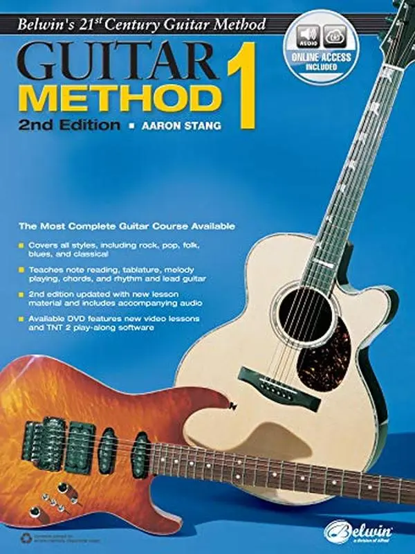 USED Book - Belwin's 21st Century Guitar Method, Bk 1: The Most Complete Guitar Course Available, Book & Online Audio by Stang, Aaron (Paperback) - english