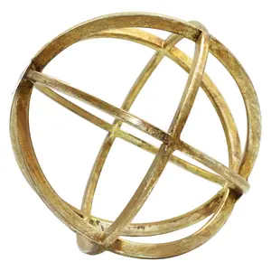 Lifestyle Brands 676685055385 Adam & Friends Home Decor Metal Galena Atomic Ball Sculpture 1-Piece Antique Gold