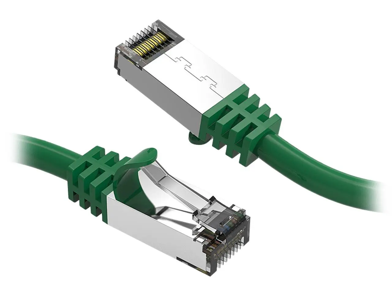 Nippon Labs Cat8 RJ45 5ft Ethernet Patch Internet Network LAN Cable, In/Outdoor, 26AWG, Shielded Latest 40Gbps 2000MHz, Weatherproof S/ftP -in Wall, Outdoor for Gaming/Router/Modem/PC/Switch (Green)