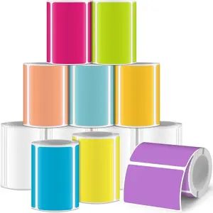 12 Rolls Printer Labels Adhesive Thermal Paper  Thermal Label Stickers Compatible with  M110 M221 M220 M120 M200 M110s Printer(Rainbow Colors,1.18 x 1.96 Inch)