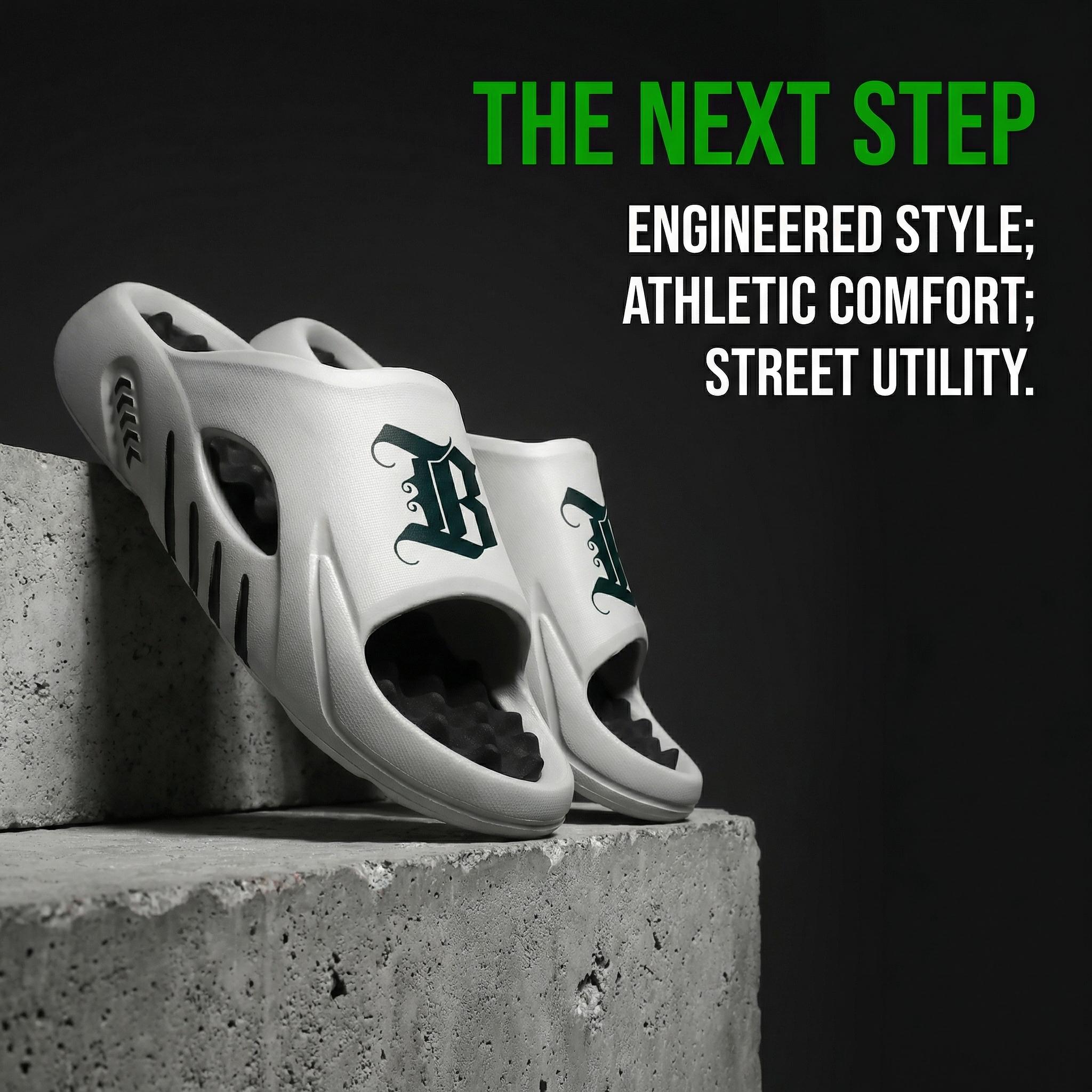 Men’s EVA Slide Sandals with Bold Letter Print – Breathable Hollow Design, Non-Slip Sole, Massaging Footbed, Stylish Summer Slippers for Indoor & Outdoor Walking Shoes Footwear Black，great for match day comfy sports lippers beach