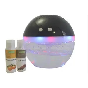 EcoGecko Magic Ball, Light Up Air Revitalizer, Air Freshener, Room Aromatizer, Aromatherapy, Aroma and Essential Oil Diffuser with Orange Peel, Cinnamon Oils, 2 Bottle 30ml Each