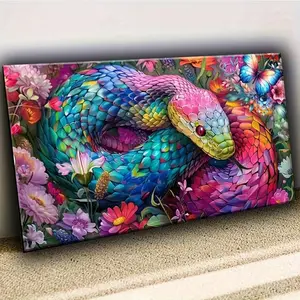 70x40cm(27.55x15.74inch)Color Snake 5D DIY Diamond Painting Kit Handicraft Diamond Art,Mosaic Embroidery,Embroidery Snake Patterned,Full Round Painting Diamonds Cross Stitch Home Wall Decor