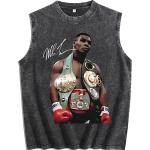 Mike Tyson T-Shirt, 90s Vintage Boxing Sport Legend Oversize Unisex Washed T-Shirt for Women and Men's Unisex Fit Batik Cotton Oversize Streetwear Menswear Super Soft Pre-Shrunk washed vest Fathers Day Gifts fathersdaygift