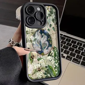 Phone Case Compatible with iPhone 16 15 Pro Max Plus 14 13 12 11 X XR White Swan Rugged Durable shockproof Anti-Scratch soft Silicone Case