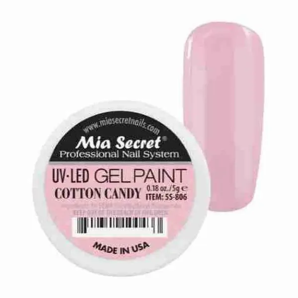 Mia Secret UV/LED Painting Gel Polish, Cotton Candy Color with a Glossy Smooth Finish for a Youthful Manicure, 5g (.18oz) Bottle, Nail Art, Colorblock, Uv/Led Cure