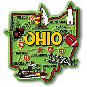 Ohio Colorful State Magnet by Classic Magnets, 2.9" x 3.1"