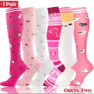 ORLYS-TWO Medical Athletic Compression Socks for Men and Women Ideal for Diabetes Varicose Veins Sports Running Cycling Travel Flight Size S/M