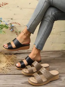 Summer New Comfortable Thick Sole Platform Slippers, Durable Anti-Slip Daily Commute Shoes, Women's Casual Footwear Flatform