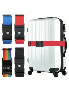 Colorful Luggage Strap, Portable Adjustable Travel Safety Belt with Release Buckle, Password Lock, Car Travel Outdoor Utility Belt, Versatile Travel Accessory, Multifunction Straps