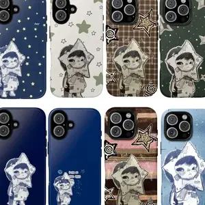 Cute Star Boy Phone Case - Hirono Aesthetic Phone Cover Compatible with iPhone X, 11, 12, 13, 14, 15, 16, 17 Series & Galaxy Series