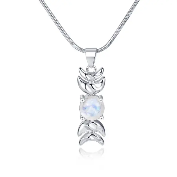 IXLUCK Moonstone Necklace for Women, Ethereal Moon Phase Pendant, Hypoallergenic Guardian Jewelry with Full Moon Symbol, Adjustable 18+2in Chain, Calm Emotions, Enhance Intuition, Crystal Necklaces, Spiritual Jewelry, Divine Feminine