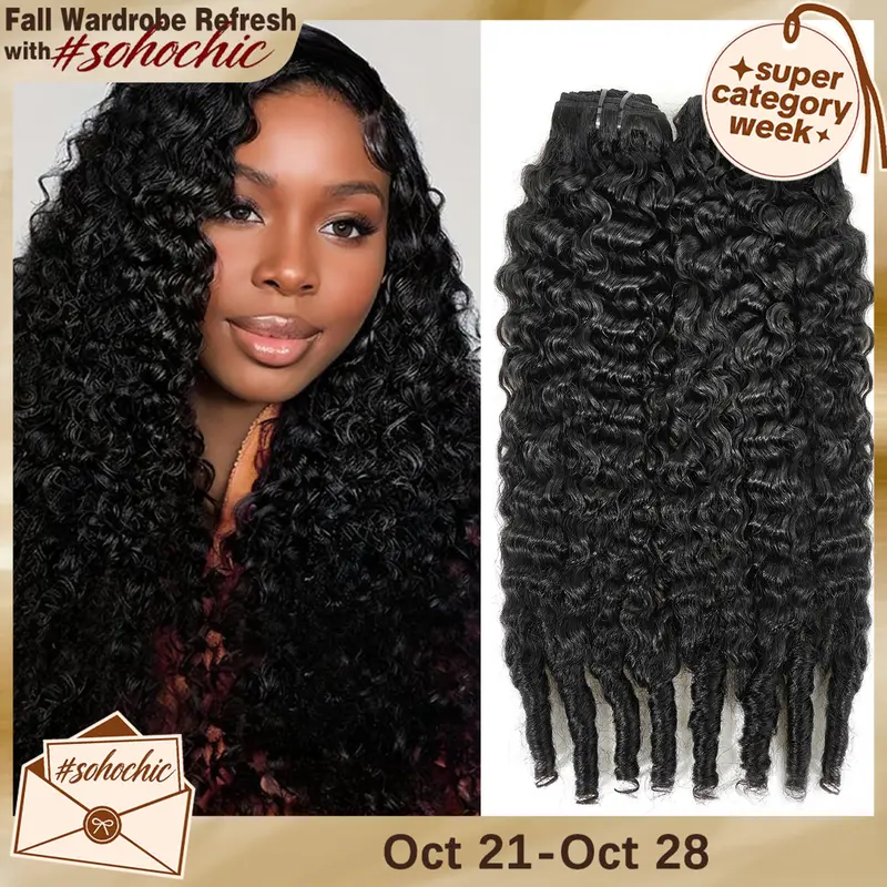 [Special Offer] STERLY 16A 100% Raw Virgin Brazilian Human Hair Burmese Curly Bundles Unprocessed Remy Hair Weave Sew In/Quick Viral Hair Bundles Beginner Friendly Body Wave Bundles Natural Black Water Wave Bundles #tiktokshopstockup