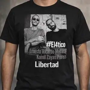 #El4tico Ernesto Ricardo Medina Kamil Zayas Perez Libertad Black T-Shirt with Iconic Photo